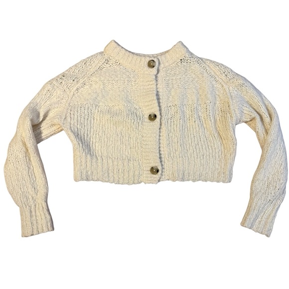 Everlane Cropped Alpaca  Wool Cardigan Size Small In Beige Color - Picture 1 of 4